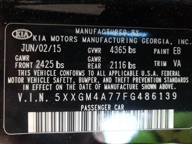 VIN 5XXGM4A77FG486139 2015 KIA OPTIMA no.12