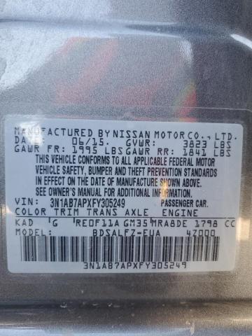 2015 NISSAN SENTRA S - 3N1AB7APXFY305249