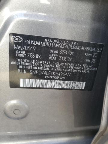 VIN 5NPD74LF4KH496477 2019 HYUNDAI ELANTRA no.12