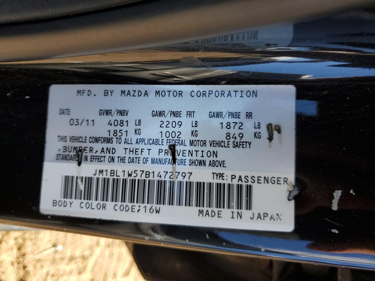 Lot #2986792149 2011 MAZDA 3 S