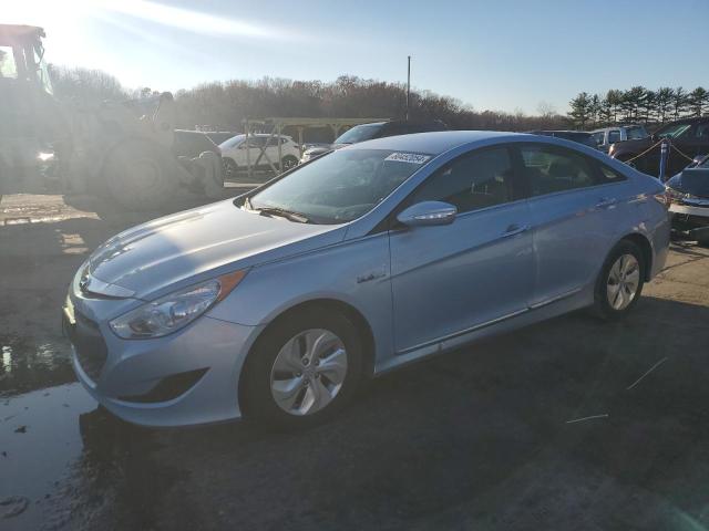 HYUNDAI SONATA HYB 2014 blue sedan 4d hybrid engine KMHEC4A46EA117651 photo #1