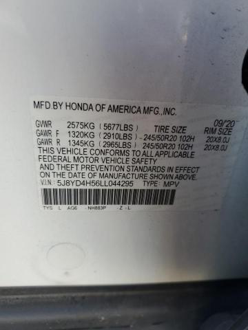 2020 ACURA MDX TECHNO - 5J8YD4H56LL044295