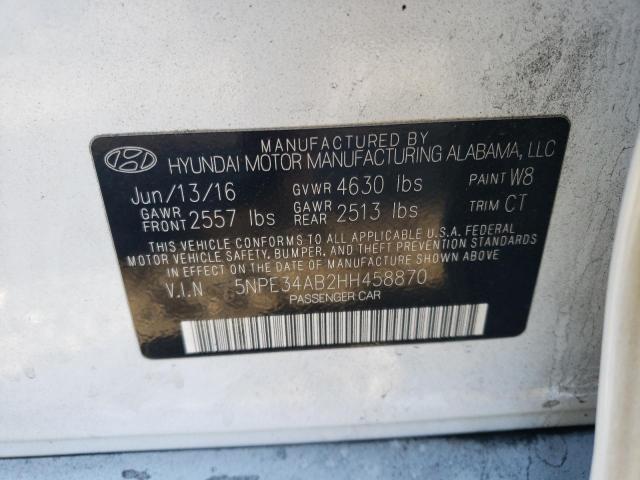 VIN 5NPE34AB2HH458870 2017 HYUNDAI SONATA no.12