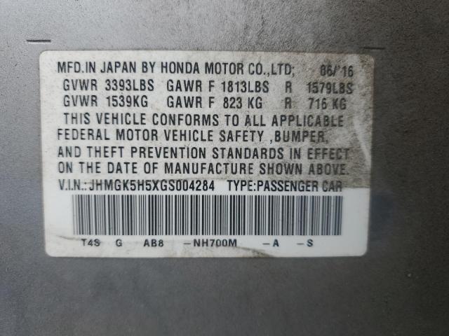 2016 HONDA FIT LX - JHMGK5H5XGS004284