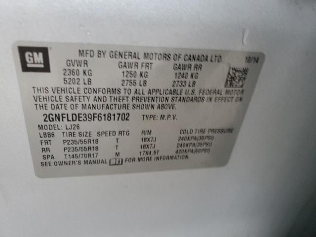 2015 CHEVROLET EQUINOX LT - 2GNFLDE39F6181702