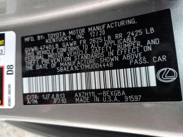 2021 LEXUS ES 300H LU - 58AEA1C17MU004448
