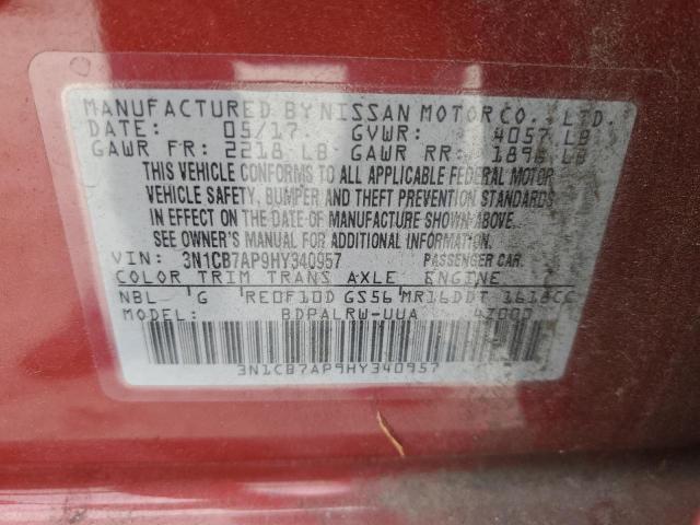 2017 NISSAN SENTRA SR - 3N1CB7AP9HY340957