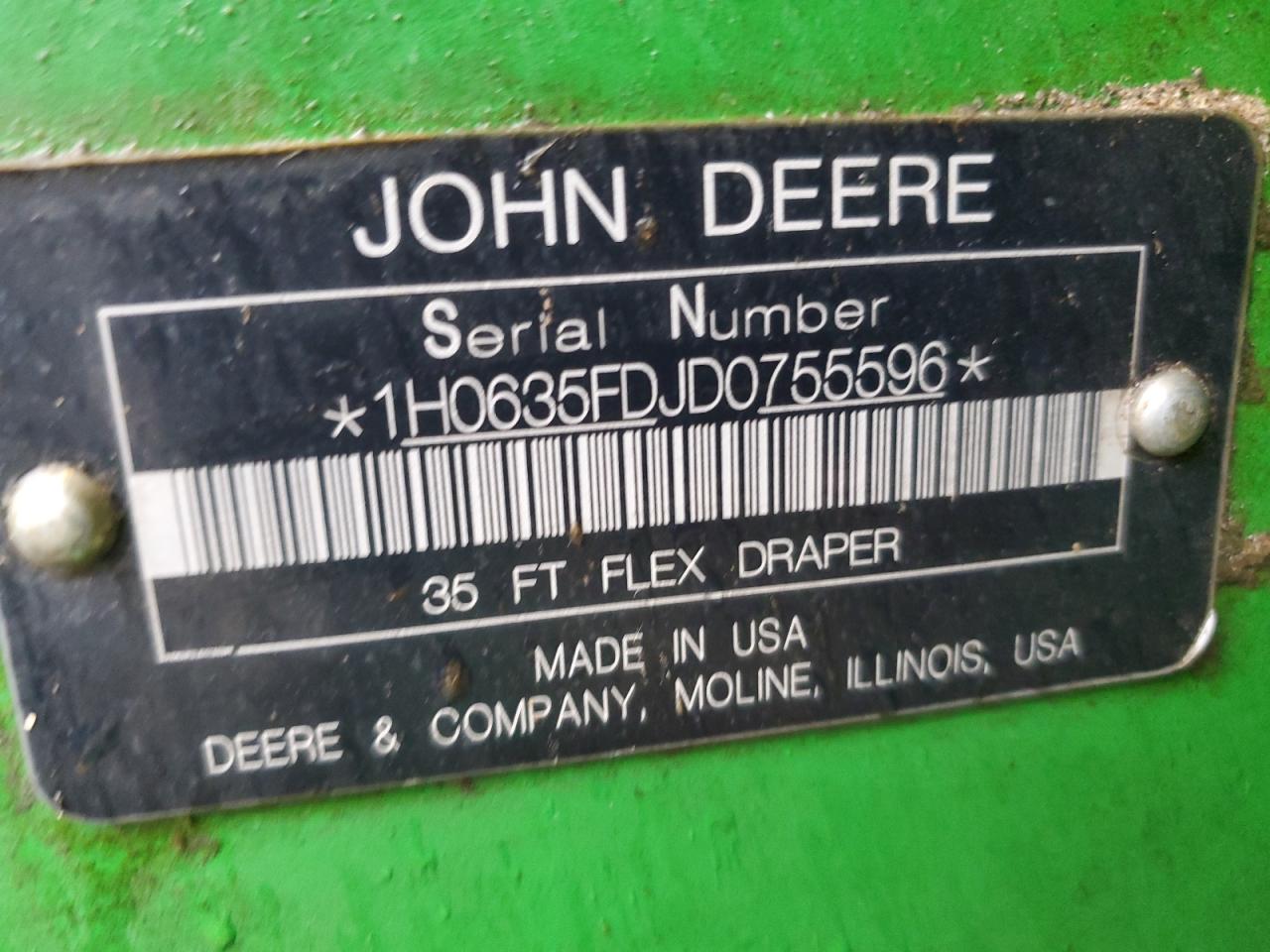 Lot #2974594417 2016 JOHN DEERE 635FD