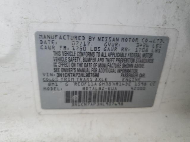 2017 NISSAN VERSA S - 3N1CN7AP3HL907698