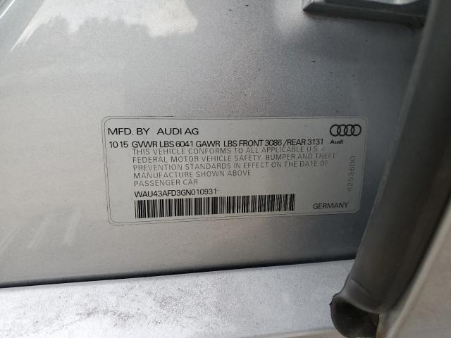 VIN WAU43AFD3GN010931 2016 AUDI A8 no.13