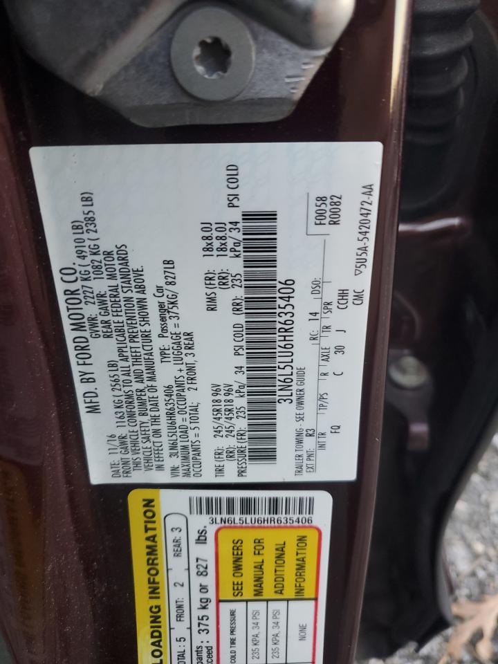 Lot #3006504108 2017 LINCOLN MKZ HYBRID