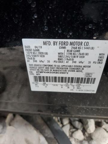 VIN 2FMPK4K93KBC09872 2019 FORD EDGE no.13