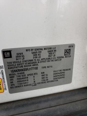 2015 CHEVROLET TRAVERSE L - 1GNKRHKD3FJ177102