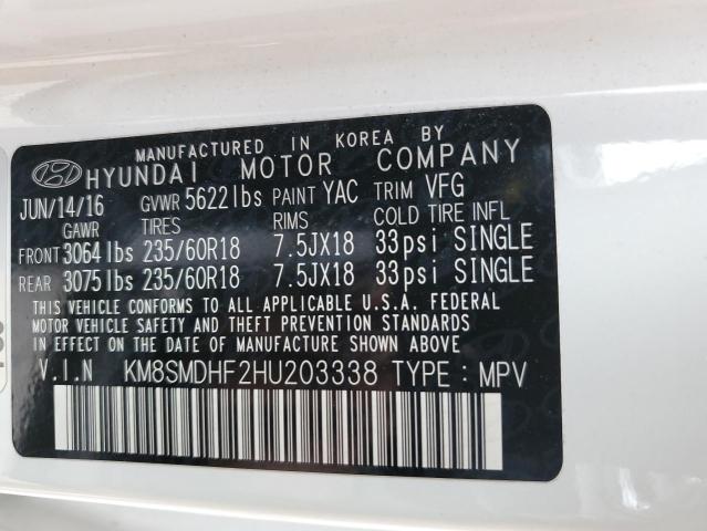 2017 HYUNDAI SANTA FE S - KM8SMDHF2HU203338