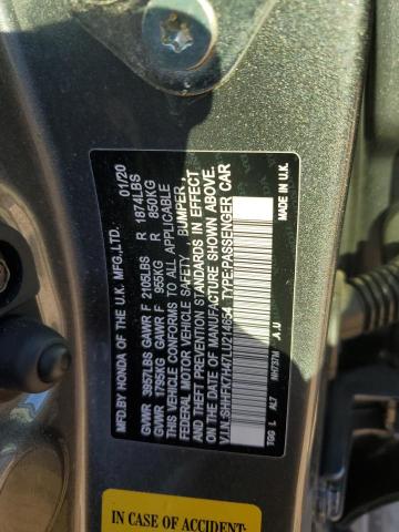 2020 HONDA CIVIC SPOR - SHHFK7H47LU214654
