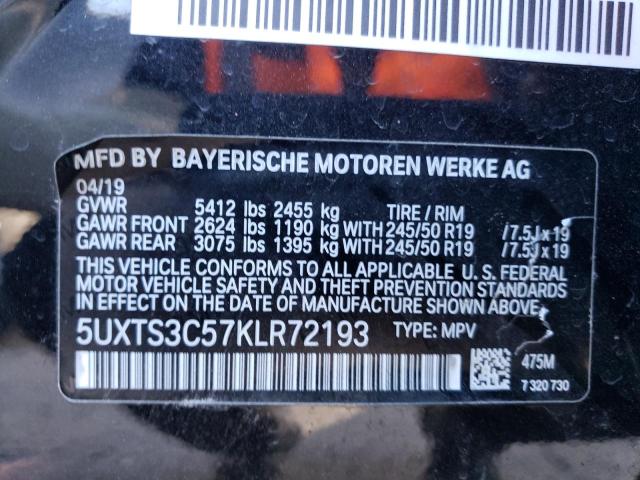 2019 BMW X3 XDRIVEM - 5UXTS3C57KLR72193