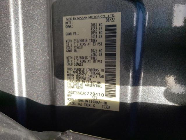2022 NISSAN ROGUE SV - 5N1BT3BA1NC729410