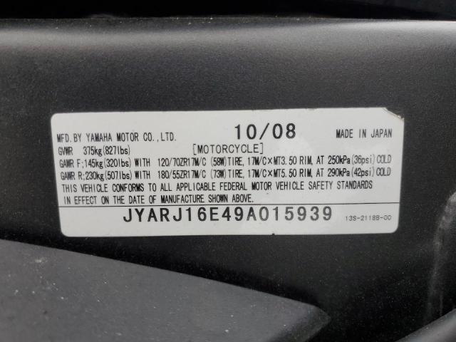 2009 YAMAHA YZFR6 JYARJ16E49A015939