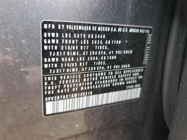 2019 VOLKSWAGEN TIGUAN SE - 3VV2B7AX1KM149218