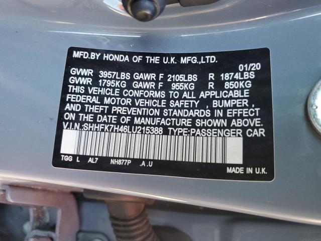 2020 HONDA CIVIC SPOR - SHHFK7H46LU215388