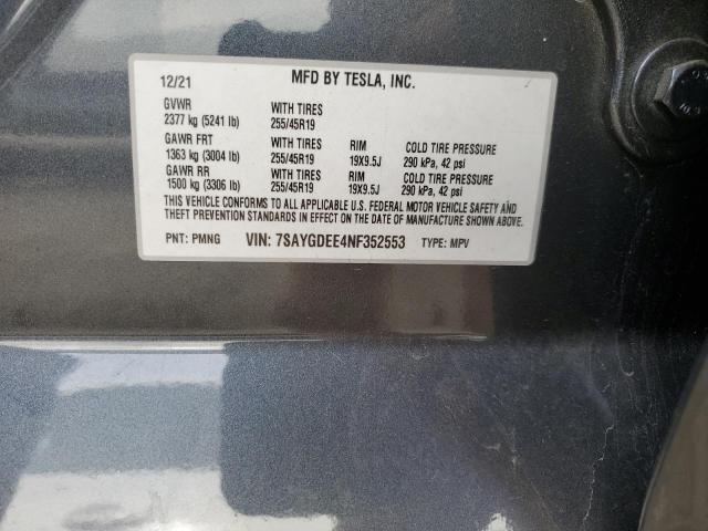 2022 TESLA MODEL Y - 7SAYGDEE4NF352553
