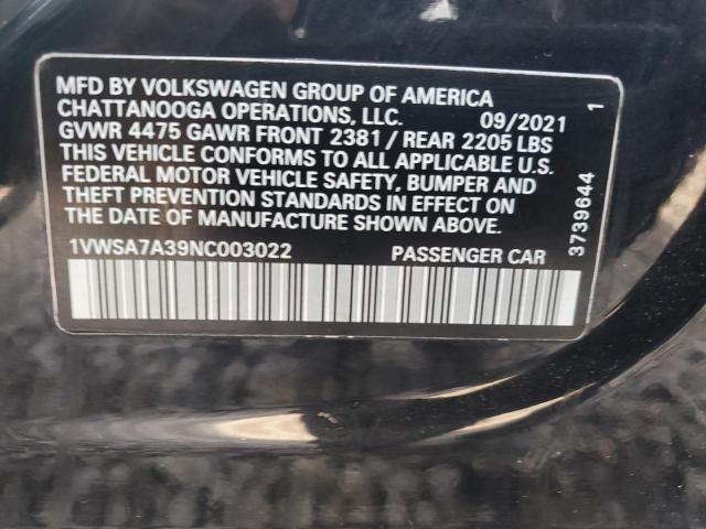 2022 VOLKSWAGEN PASSAT SE - 1VWSA7A39NC003022