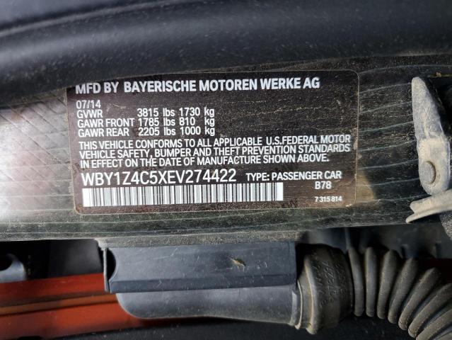 VIN WBY1Z4C5XEV274422 2014 BMW I3, Rex no.12