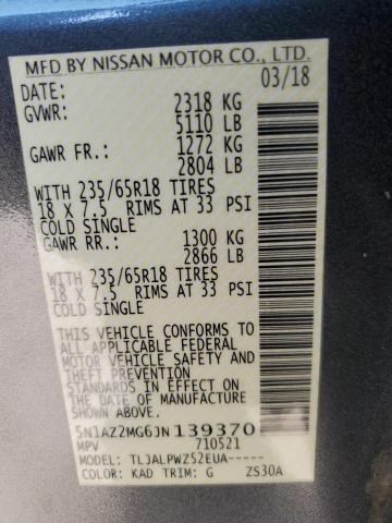 2018 NISSAN MURANO S - 5N1AZ2MG6JN139370