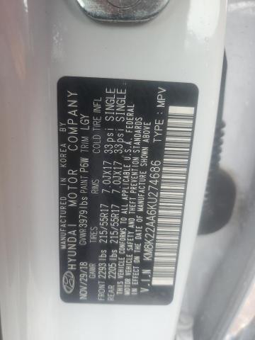 2019 HYUNDAI KONA SEL - KM8K22AA6KU274686