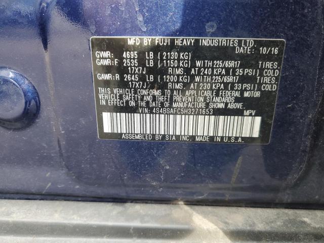 VIN 4S4BSAFC5H3271653 2017 SUBARU OUTBACK no.12