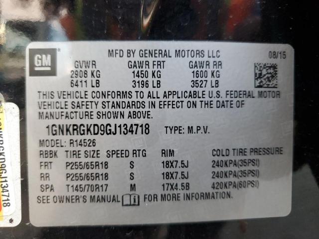 2016 CHEVROLET TRAVERSE L - 1GNKRGKD9GJ134718