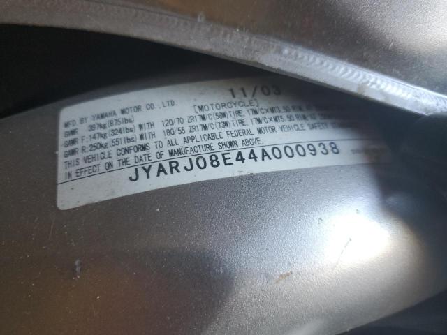 2004 YAMAHA FZ6 S - JYARJ08E44A000938