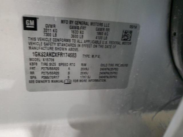2015 GMC YUKON SLE 1GKS2AKCXFR174683
