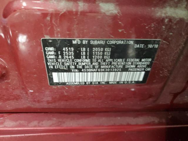 2019 SUBARU LEGACY 2.5 - 4S3BNAF69K3013925