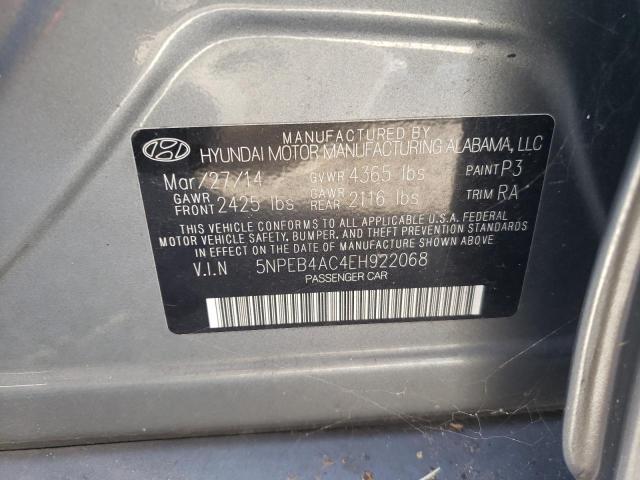 VIN 5NPEB4AC4EH922068 2014 HYUNDAI SONATA no.12