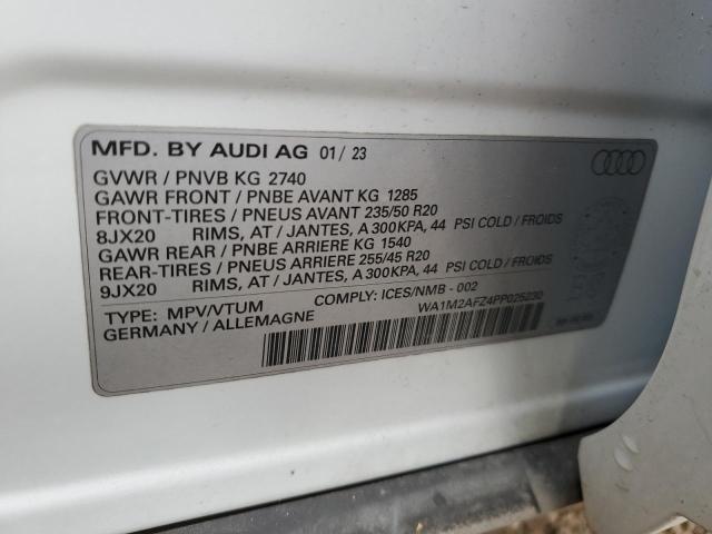 2023 AUDI Q4 E-TRON WA1M2AFZ4PP025230
