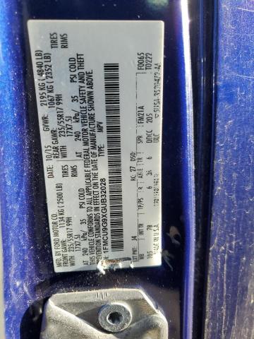 VIN 1FMCU9G9XGUB32028 2016 Ford Escape, SE no.13