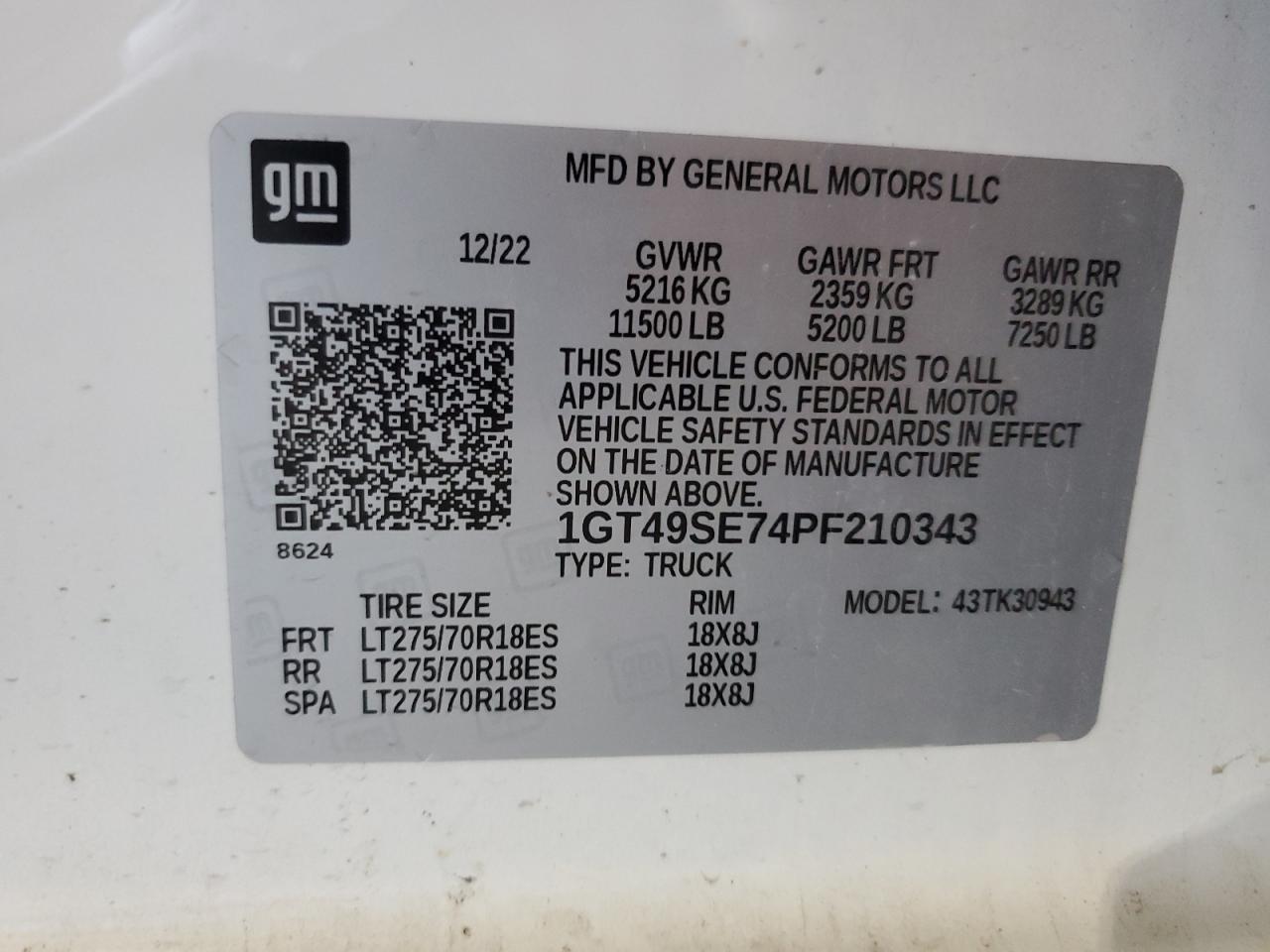 Lot #2962468779 2023 GMC SIERRA K35