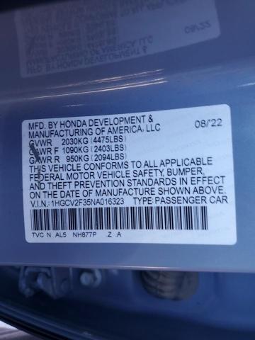 VIN 1HGCV2F35NA016323 2022 HONDA ACCORD no.12