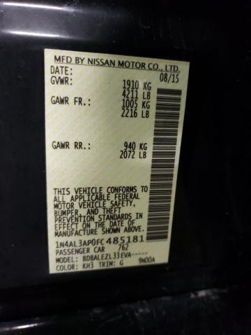 2015 NISSAN ALTIMA 2.5 - 1N4AL3AP0FC485181