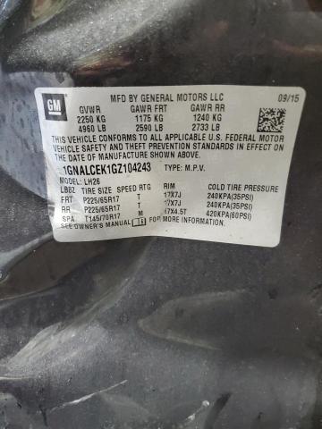 2016 CHEVROLET EQUINOX LT - 1GNALCEK1GZ104243