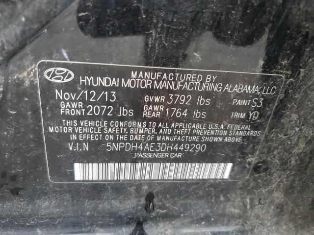 VIN 5NPDH4AE3DH449290 2013 HYUNDAI ELANTRA no.12