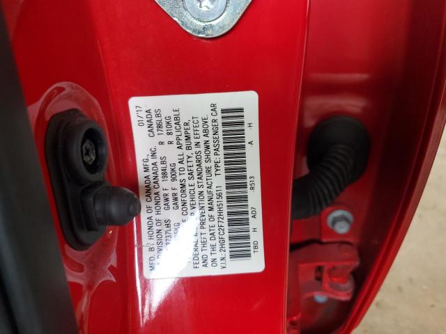 2017 HONDA CIVIC EX - 2HGFC2F72HH515611