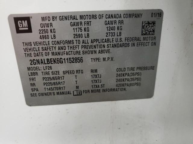 2016 CHEVROLET EQUINOX LS - 2GNALBEK6G1152856