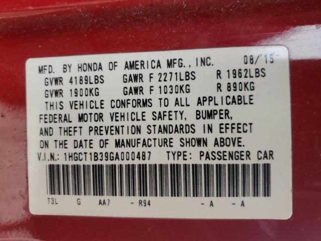 2016 HONDA ACCORD LX- - 1HGCT1B39GA000487