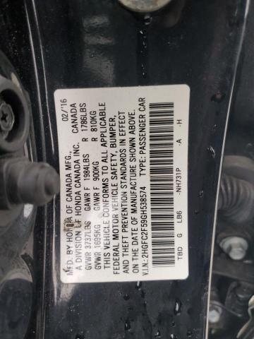 2016 HONDA CIVIC LX - 2HGFC2F59GH538574