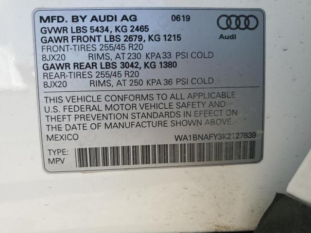 2019 AUDI Q5 PREMIUM - WA1BNAFY3K2127839