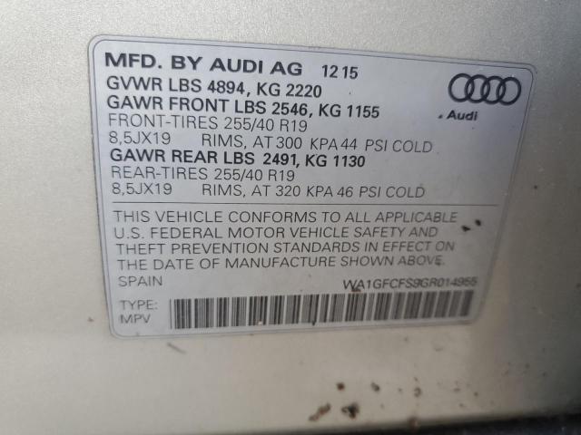 2016 AUDI Q3 PRESTIG WA1GFCFS9GR014955