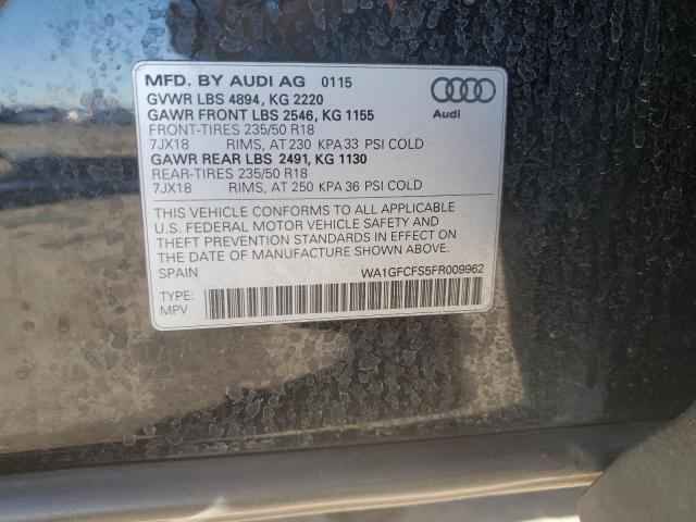 2015 AUDI Q3 PRESTIG - WA1GFCFS5FR009962