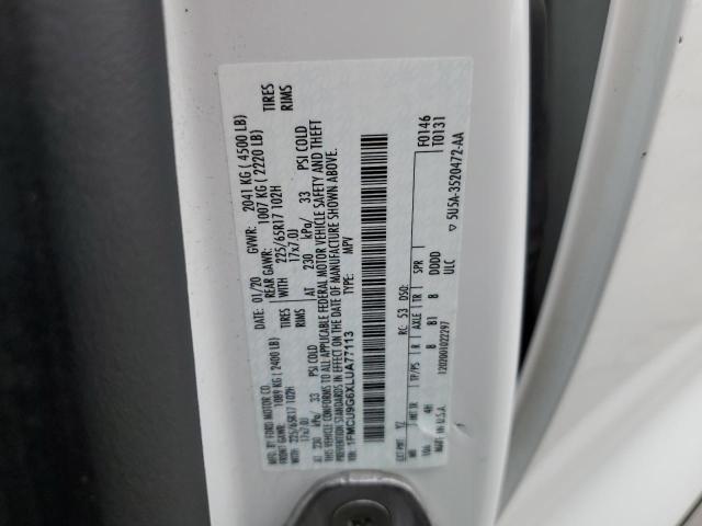 2020 FORD ESCAPE SE - 1FMCU9G6XLUA77113